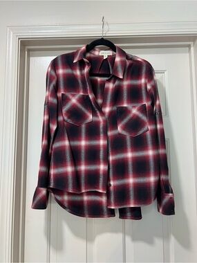 cloth & stone Red and White Plaid Button-Down Shirt